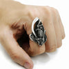 Grim Reaper Anarchy Skull Biker Ring