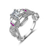 Purple Crystal Skull CZ Wedding Ring