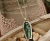 Green Gothic Bed Coffin Skull Necklace