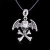 Bat Wings Pirate Skull Stainless Steel Charm Necklace