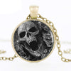 Vintage Glass Skull Pendant Necklaces