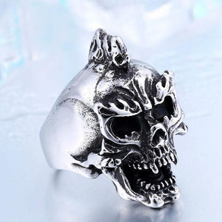Spiky Ghost Skull Stainless Steel Ring