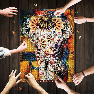 Gift For Elephant Lover Elephant Mandala Jigsaw Puzzle HG