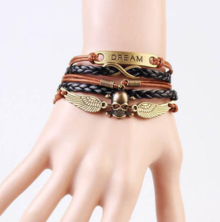 Dream Charm Skull Infinity Bracelet