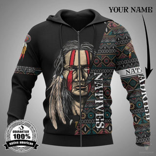 Natives Personalized US Unisex Size Zip Up Hoodie LN