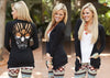 Skull Hollow Out Long Sleeve Cardigan with Plus Size - designfullprint