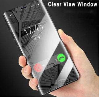 Luxury Mirror Flip Case For Multiple Cell Phone , Clear View Smart Cover For Multiple Smart Phone
