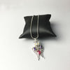 Cubic Zirconia Blackened Link Chain Skull Necklace