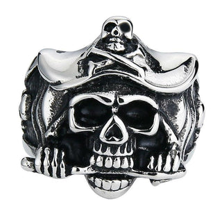 Punk Pirate Skull Stainless Steel Ring
