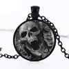 Vintage Glass Skull Pendant Necklaces