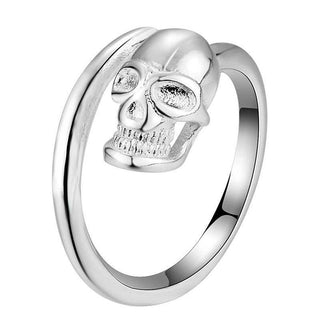 Trendy Silver Plated Open Skull Ring