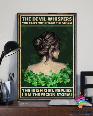 Irish Shop Irish Girl They Whispered To Her You Can t Withstand The Storm The Irish Girl Whispered Back I Am The Storm Poster HG