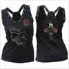 Sexy Sleeveless Rose Skulls Back Plus Size Tank Top For Women - designfullprint