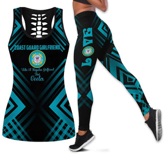 Coast Guard Girlfriend Natural Logo Tank Top And Leggings Set