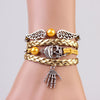 Multi-Layer Skull Wing Bone Charm Bracelet