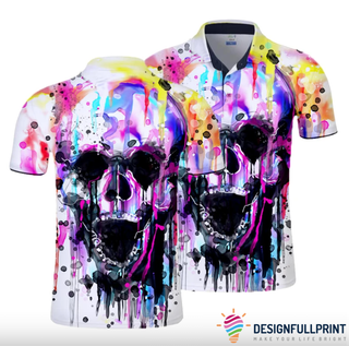 Skull Gift The Color Melted Skull Polo Shirt NHD