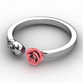 Fashion Female Inlaid Skull Rose Ring - designfullprint
