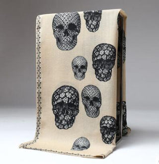 Square Cashmere Skull Scarf with Vibrant Colors - designfullprint