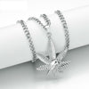 Stainless Steel Leaf Skull Pendant Necklaces