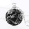Vintage Glass Skull Pendant Necklaces