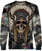 Skull Gift Gift For Native American Unique Native Skull Clothes Long Sleeve Shirt T Shirt LN