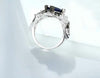 Crystal Sterling Silver Flower Skull Ring