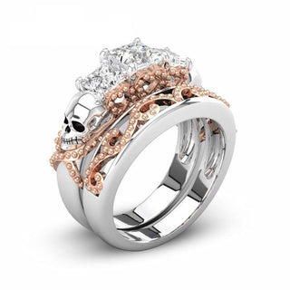 Luxury Vintage Skull CZ Cubic Zirconia Ring For Women