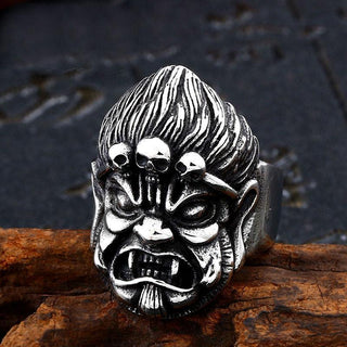 Stainless steel Orient Skull Ring