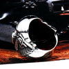 Stainless Steel Skull Gun Biker Ring