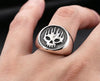Stainless Steel Flame Skull Biker Ring