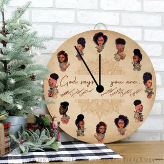 Black Pride Black Women God Says You Are Clock Proud Of My Melanin Black Power