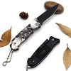 Stainless Pocket Size Survival Folding Knife With Skulls On - designfullprint