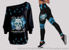 Skull Gift Skull Diabetes Awareness Off Shoulder Long Sleeves Top and Leggings Set