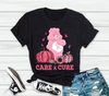 Care And Cure Pink Bear Breast Cancer Pink Ribbon Tshirt HG