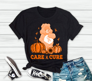 Orange Ribbon Leukemia & Lymphoma Chronic Obstructive Pulmonary Kidney Self Injury Malnutrition CRPS  DiseaseMultiple Sclerosis Cancer Awareness Care And Cure Bear Cancer Tshirt HG