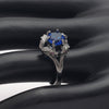 Vintage Blue CZ Crystal Engagement Ring﻿