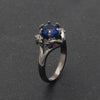 Vintage Blue CZ Crystal Engagement Ring﻿