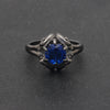 Vintage Blue CZ Crystal Engagement Ring﻿