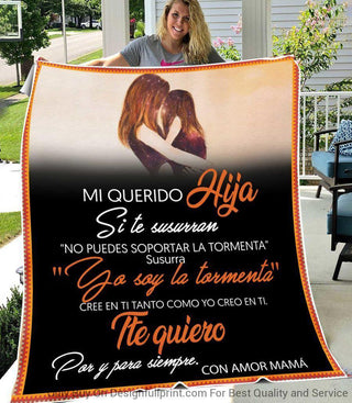 Mi Querido Hija - To my Daughter Sherpa Fleece Blanket LN