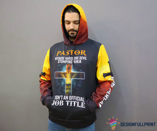 Personalized Pastor Because Hardcore Devil Stomping Ninja Is Not An Official Job Tittle Lion US Unisex Hoodie Pastor Ninja Hoodie