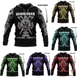 Gift For Viking Lover Multicolor Berserker Viking Special Forces Personalized Unisex Hoodie HG