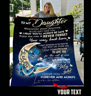 Gift For Mom Personalized Mom To Daughter Deer Mom Love Daughter Mom Angle Blanket HG mother daughter quotes