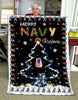 Gift For Army Navy Blanket Fleece Blanket Quilt Merry Navy Christmas Navy Blanket LN