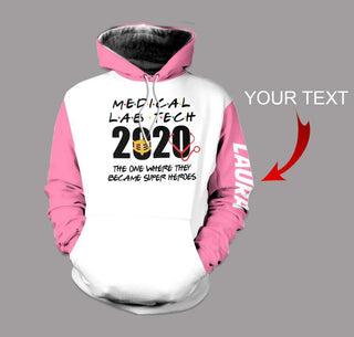 Personalized Medical Lab Tech 2020 US Unisex Size Hoodie