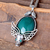 Antique Metal Multi-Color Stone Skull Necklaces
