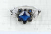 Crystal Sterling Silver Flower Skull Ring