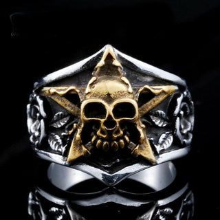 Punk Style Stainless Steel Skull Gentleman Ring
