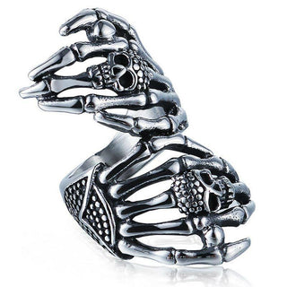 Mirror Polished Finger Skeleton Skull Ring