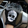 Rabbit Fur Suede Leather Fingerless Gloves - designfullprint