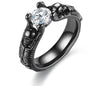 Punk Skull Black Crystal Zircon Wedding Ring